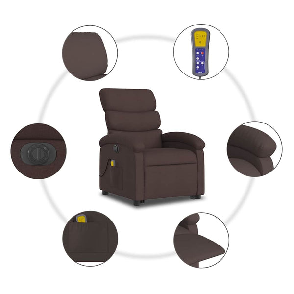 Elektrischer Massagesessel mit Aufstehhilfe Dunkelbraun