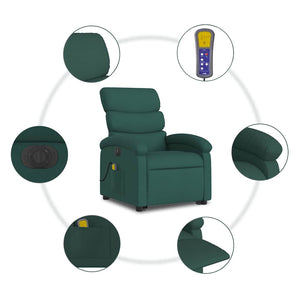 Elektrischer Massagesessel mit Aufstehhilfe Dunkelgrün
