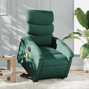 Elektrischer Massagesessel mit Aufstehhilfe Dunkelgrün
