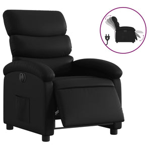 vidaXL Electric Recliner Black Faux Leather
