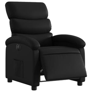 vidaXL Electric Recliner Black Faux Leather