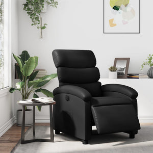 vidaXL Electric Recliner Black Faux Leather