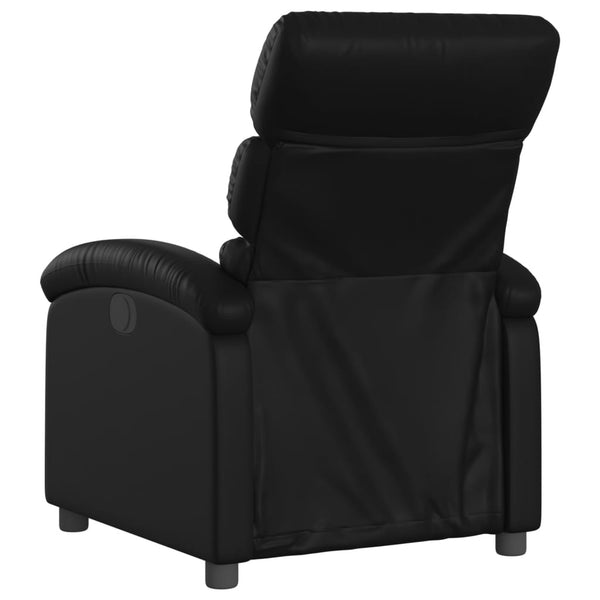 vidaXL Electric Recliner Black Faux Leather