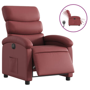 vidaXL Electric Recliner Wine Red Faux Leather