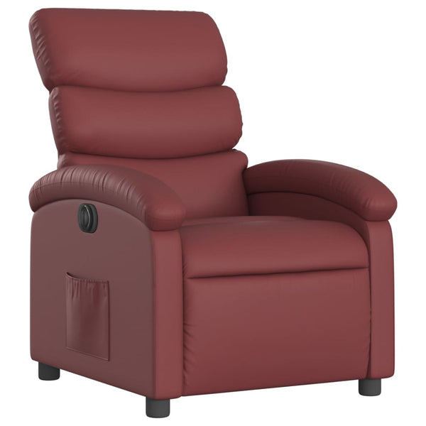 vidaXL Electric Recliner Wine Red Faux Leather