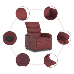 vidaXL Electric Recliner Wine Red Faux Leather