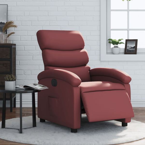 vidaXL Electric Recliner Wine Red Faux Leather