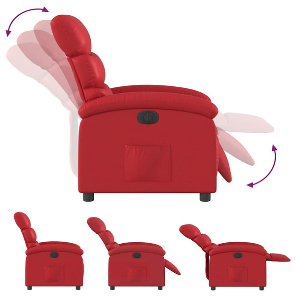Elektrischer Relaxsessel Rot Kunstleder