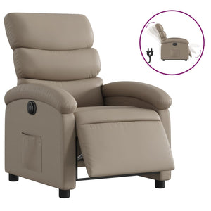 vidaXL Electric Recliner Cappuccino Brown Faux Leather
