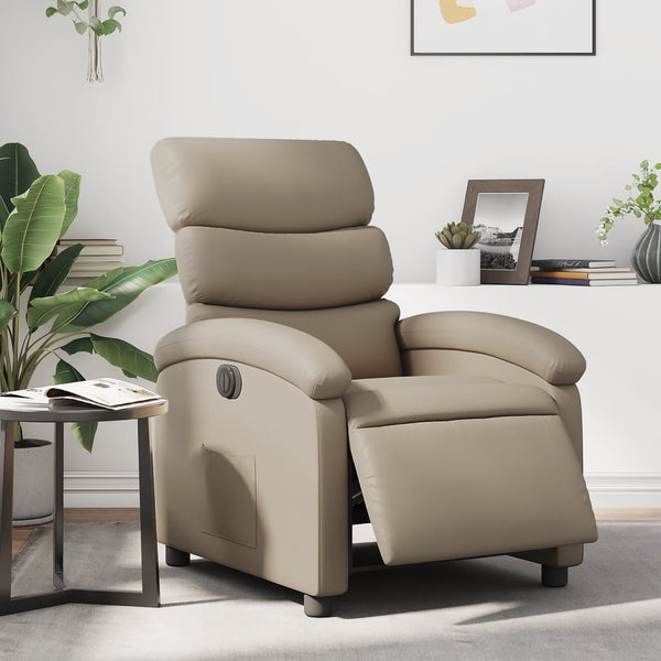 vidaXL Electric Recliner Cappuccino Brown Faux Leather