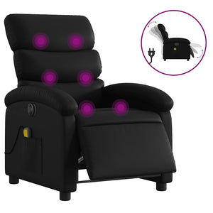 vidaXL Electric Massage Armchair Black Faux Leather