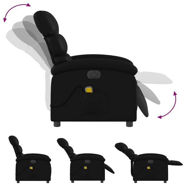 vidaXL Electric Massage Armchair Black Faux Leather