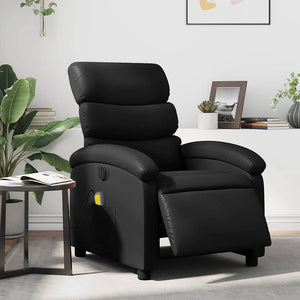 vidaXL Electric Massage Armchair Black Faux Leather
