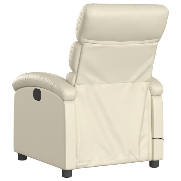 vidaXL Electric Massage Armchair Cream Faux Leather