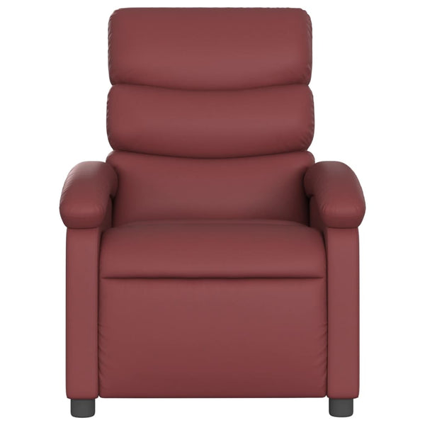 vidaXL Electric Massage Recliner Wine Red Faux Leather