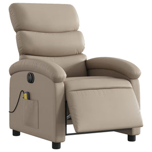 vidaXL Electric Massage Recliner Cappuccino Brown Faux Leather