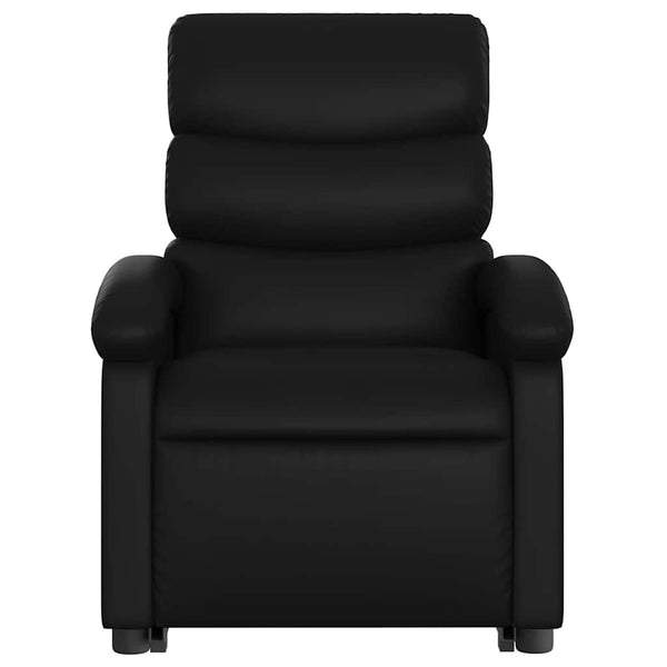 Relaxsessel mit Aufstehhilfe Schwarz Kunstleder
