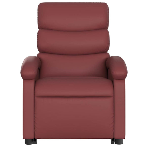 vidaXL Massage Recliner with Lift Function Wine Red Faux Leather