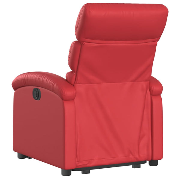 Massagesessel mit Aufstehhilfe Rot Kunstleder