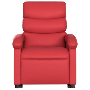 Massagesessel mit Aufstehhilfe Rot Kunstleder