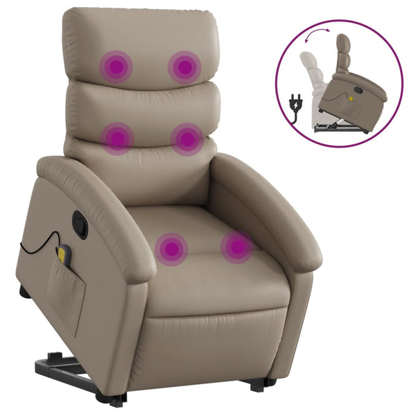 Massagesessel mit Aufstehhilfe Cappuccino-Braun