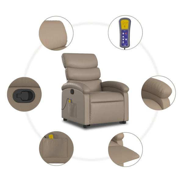 Massagesessel mit Aufstehhilfe Cappuccino-Braun