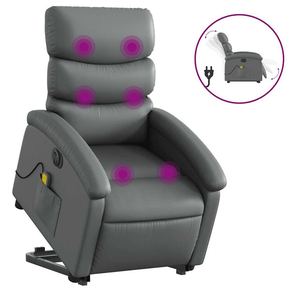 Elektrischer Massagesessel mit Aufstehhilfe Grau