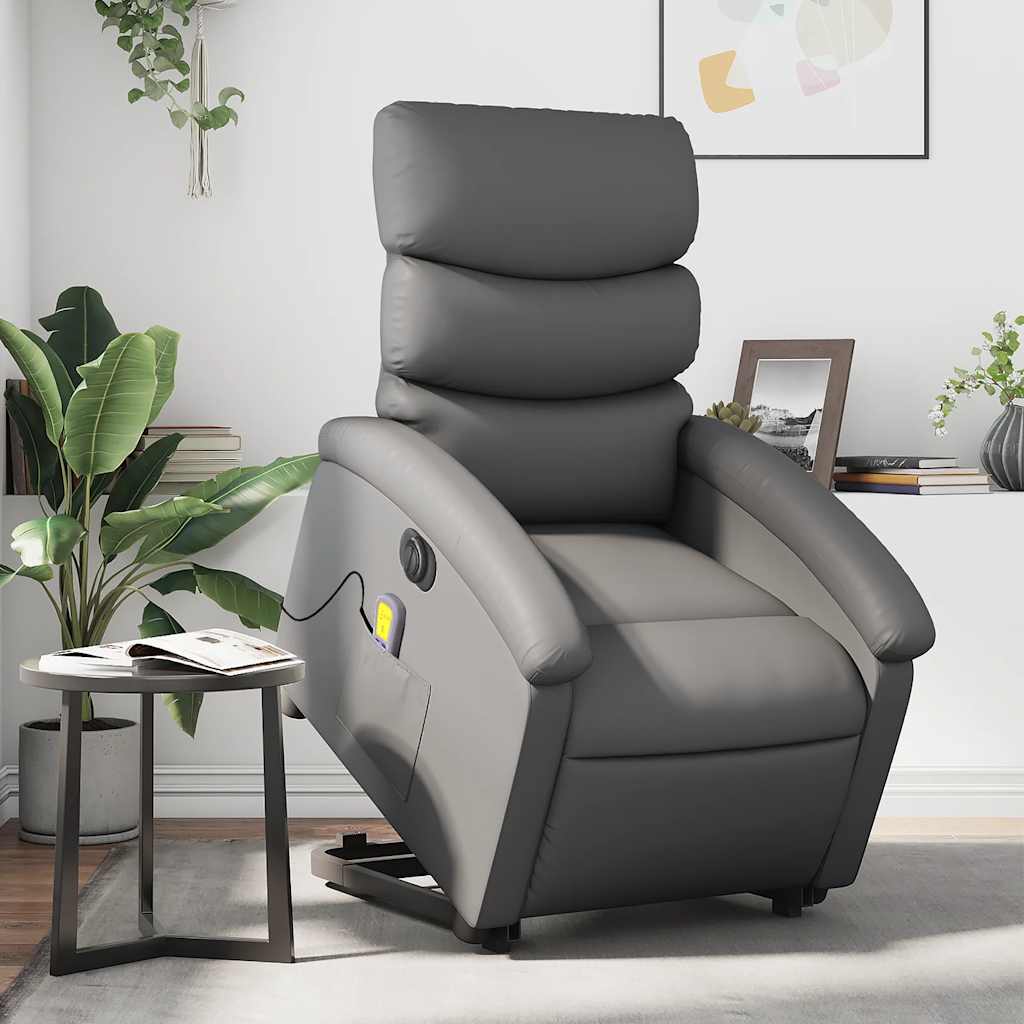Elektrischer Massagesessel mit Aufstehhilfe Grau