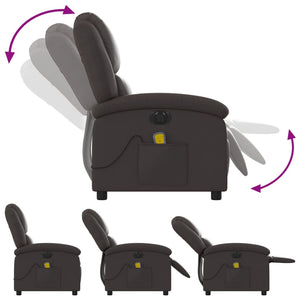 Elektrischer Massagesessel Dunkelbraun Echtleder