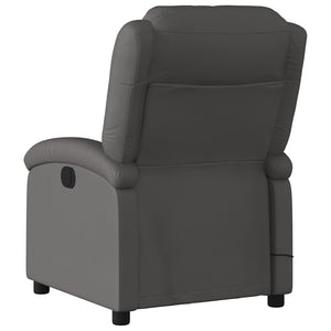 Elektrischer Massagesessel Grau Echtleder