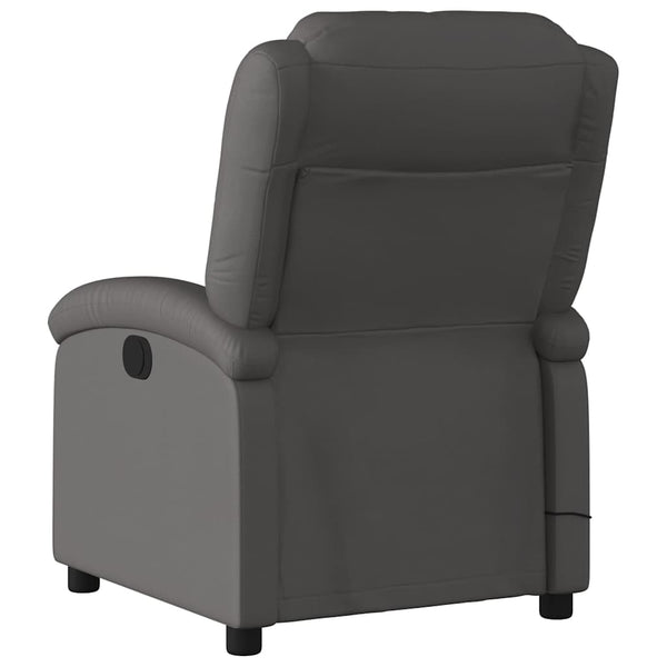 Elektrischer Massagesessel Grau Echtleder