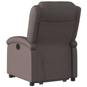 Relaxsessel mit Aufstehhilfe Dunkelbraun Echtleder