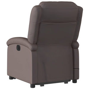 Massagesessel mit Aufstehhilfe Echtleder Dunkelbraun