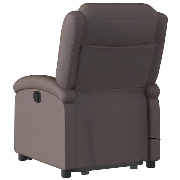 Massagesessel mit Aufstehhilfe Echtleder Dunkelbraun