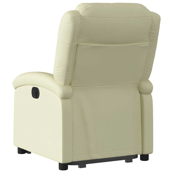 Elektrischer Relaxsessel mit Aufstehhilfe Creme Leder