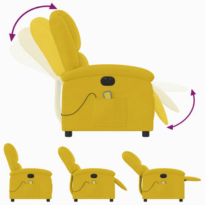 Elektrischer Massagesessel Gelb Samt