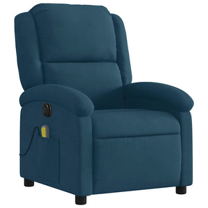 Elektrischer Massagesessel Blau Samt