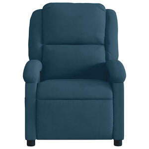 Elektrischer Massagesessel Blau Samt