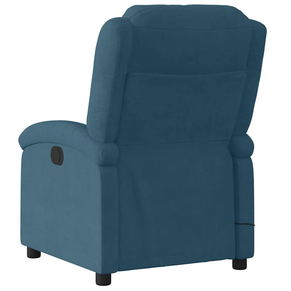 Elektrischer Massagesessel Blau Samt
