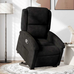 Relaxsessel Schwarz Samt mit Aufstehhilfe