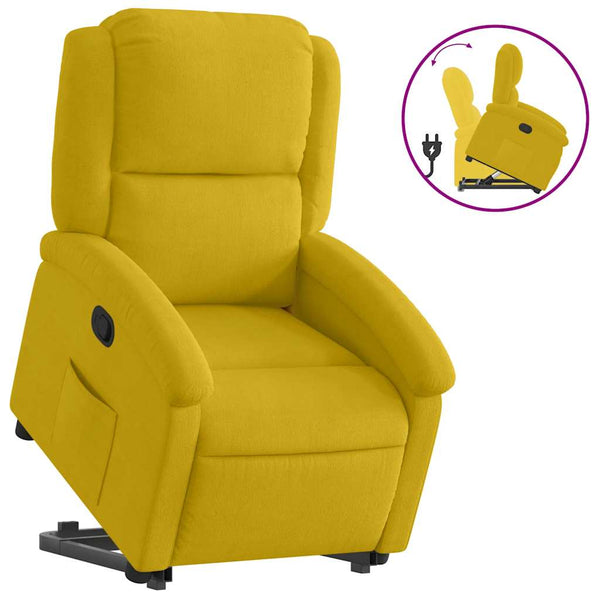 Gelber Relaxsessel mit Aufstehhilfe Samt