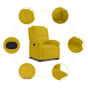 Gelber Relaxsessel mit Aufstehhilfe Samt