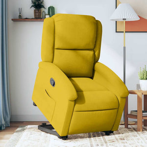 Gelber Relaxsessel mit Aufstehhilfe Samt