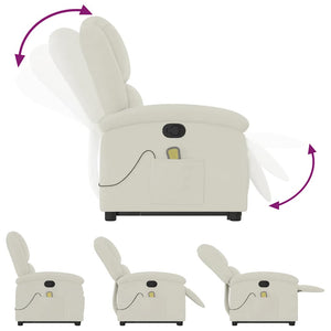 Massagesessel mit Aufstehhilfe Creme Samt