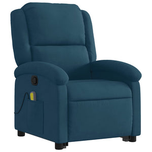 Massagesessel mit Aufstehhilfe Blau Samt