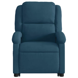 Massagesessel mit Aufstehhilfe Blau Samt