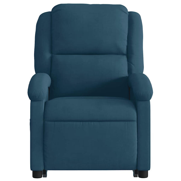 Massagesessel mit Aufstehhilfe Blau Samt