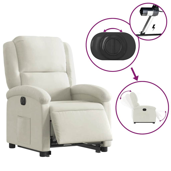 Elektrischer Relaxsessel mit Aufstehhilfe Creme