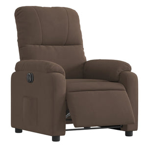 vidaXL Electric Recliner Brown Microfiber Fabric
