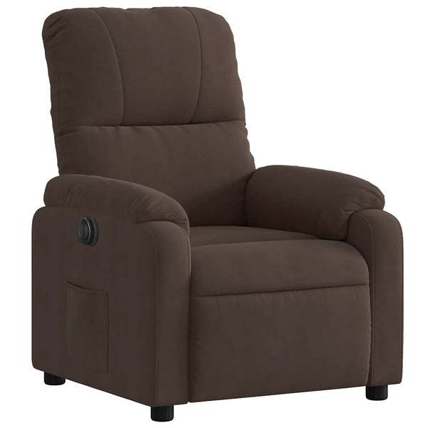 vidaXL Electric Recliner Brown Microfiber Fabric